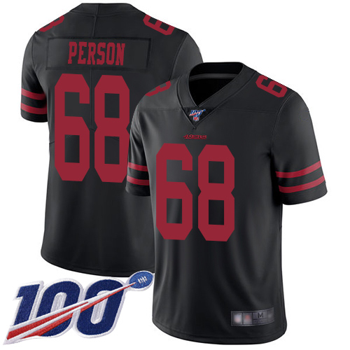 San Francisco 49ers Limited Black Men Mike Person Alternate NFL Jersey #68 100th Season Vapor Untouchable->women nfl jersey->Women Jersey